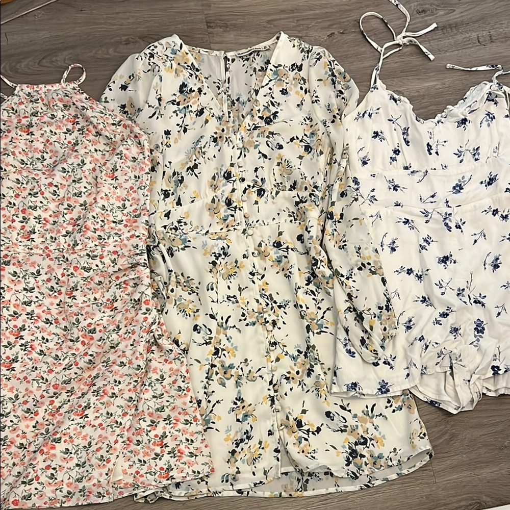Abercrombie & Fitch Floral Dress with Pink and Green Accents